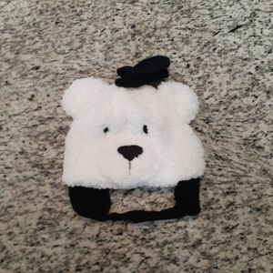 New! Infant Furry Bear Ear Flap Hat & Mittens Set NWOT